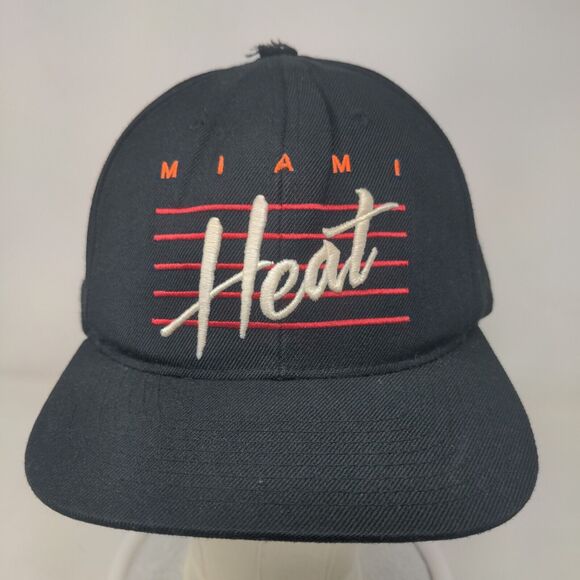 Mitchell & Ness Men's Snapback Hat Black Embroidered Miami Heat NBA Logo - Picture 2 of 10